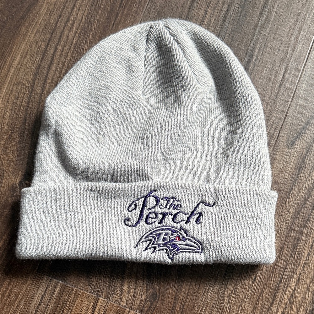 EUC Baltimore Ravens Gray Beanie with Embroidered Logo